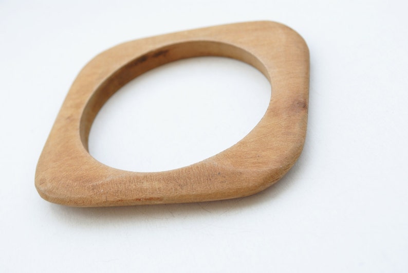 Wood Bracelet Vintage Bangle Vintage Wood Bangle Boho Bangle Square Bangle Natural Jewelry Tribal Bracelet Ethnic Bracelet