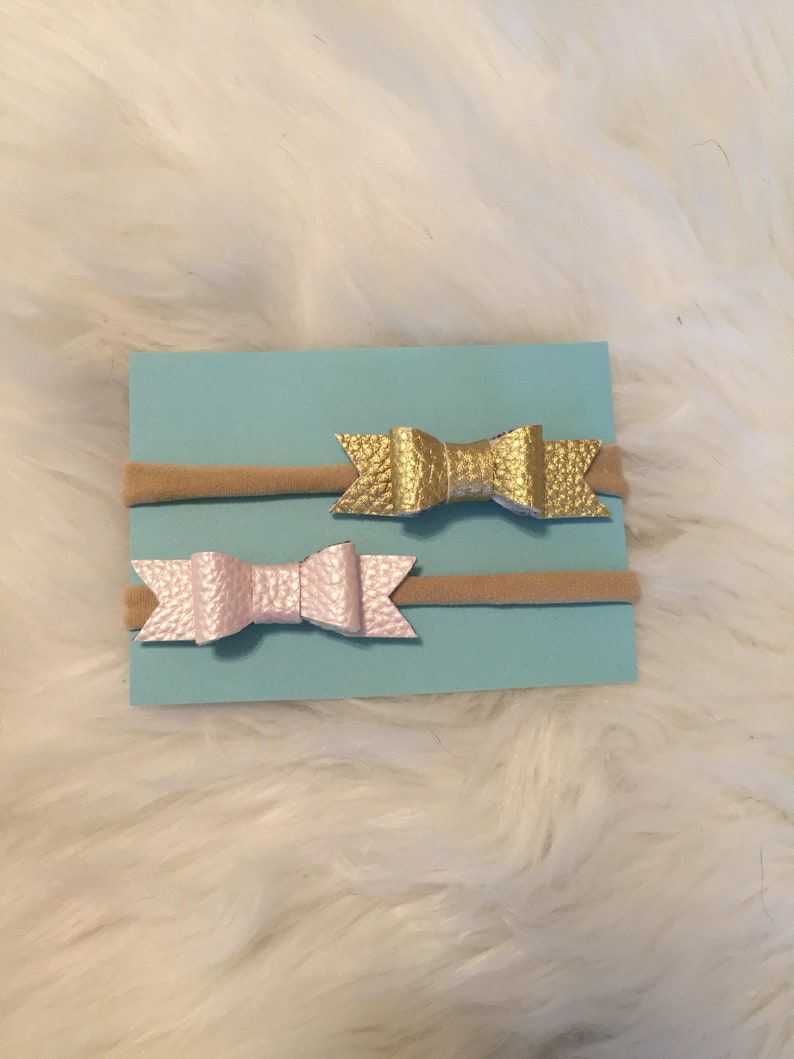 Girls Mini Pink and Gold Headbands