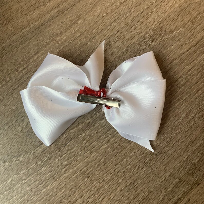 4th of July White Hair Bow