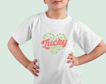 Lucky Clover Heart T-shirt - Funny St. Patty's Baby Shirt, Funny Baby Onesie®, Funny St. Patrick's day Onesie®