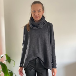 Cashmere sweater,  XL sweater, merino jumper, cashmere pullover, poncho-pullover, lightweight sweater, knitwear, oversized cashmere, rust