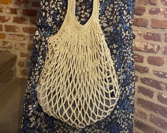 Bolso de mercado, bolso de verano, bolso de ganchillo, bolso elegante, bolso ecológico, bolso de mercado de algodón, bolso de estilo francés, bolso de algodón de ganchillo