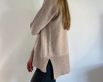 Cashmere merino pullover, knitted merino jumper, cashmere jumper, cashmere sweater, lounge wear, turtle neck sweater, oversized pullover