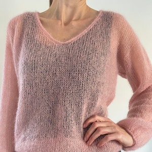 Mohair jumper, bridal mohair sweater, lightweight mohair pullover, mohair-silk sweater, oversized jumper, oversized mohair sweater, wedding image 1