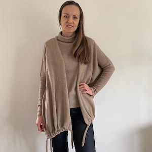 Cashmere blend cardigan, extra large sweater, merino cardigan, oversized cashmere cardigan, open sweater,XL knitted jacket,lightweight cardi