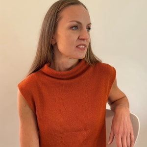 Cashmere merino top, sleeveless pullover, merino pullunder, cashmere tank top, knitted vest, lightweight cashemere top, cashmere slipover