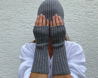 Cashmere arm warmers, fingeless gloves, unisex arm warmers, knitted armwarmers, unisex fingerless gloves,  hand warmers , wrist warmers