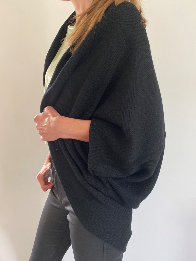 XL Cocoon cardigan, oversized cashmere cardigan, bridal cardigan, Open front cardigan, Yoga jacket, loungewear, summer jacket,lightweight image 3