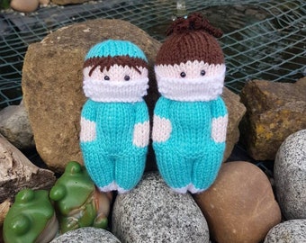 knitted nurse doll