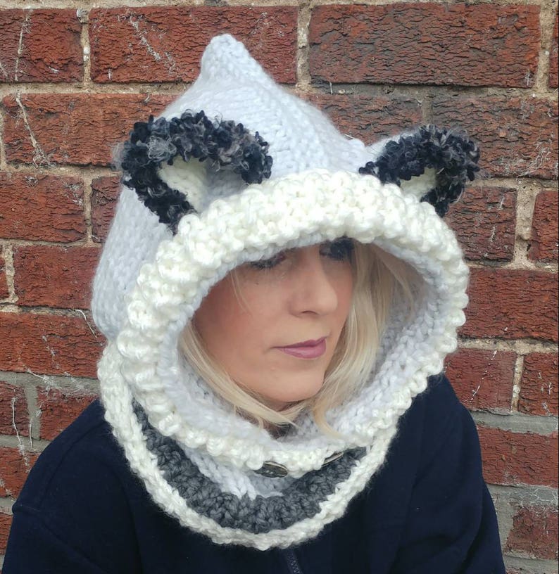 Light Grey Wolf Hat Wolf Hood Wolf Cowl. Big Bad Wolf Hood. Etsy