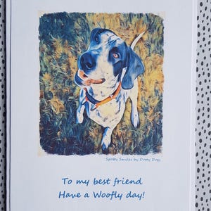 Handgemaakte verjaardagskaart. Dalmatische print. gepersonaliseerde naam/gelegenheid, grappige hondenkaarten, vlekkerige honden, humoristische kaarten, schattige hondenkaarten.