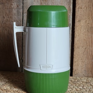 Vintage Olive Green Thermos Vacuum Flask