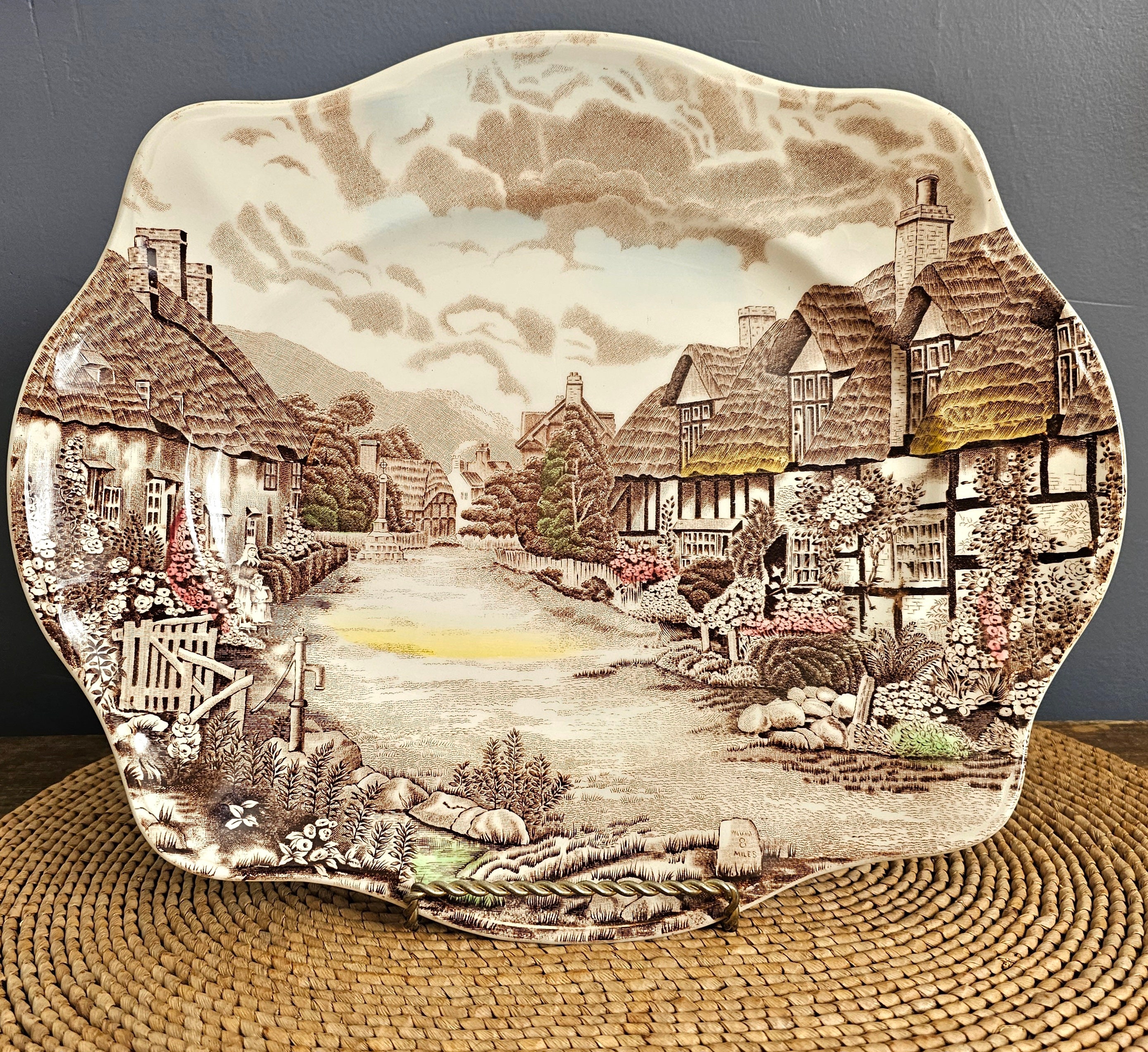 Olde English Countryside Serving Platter - 13 Inches - Vintage