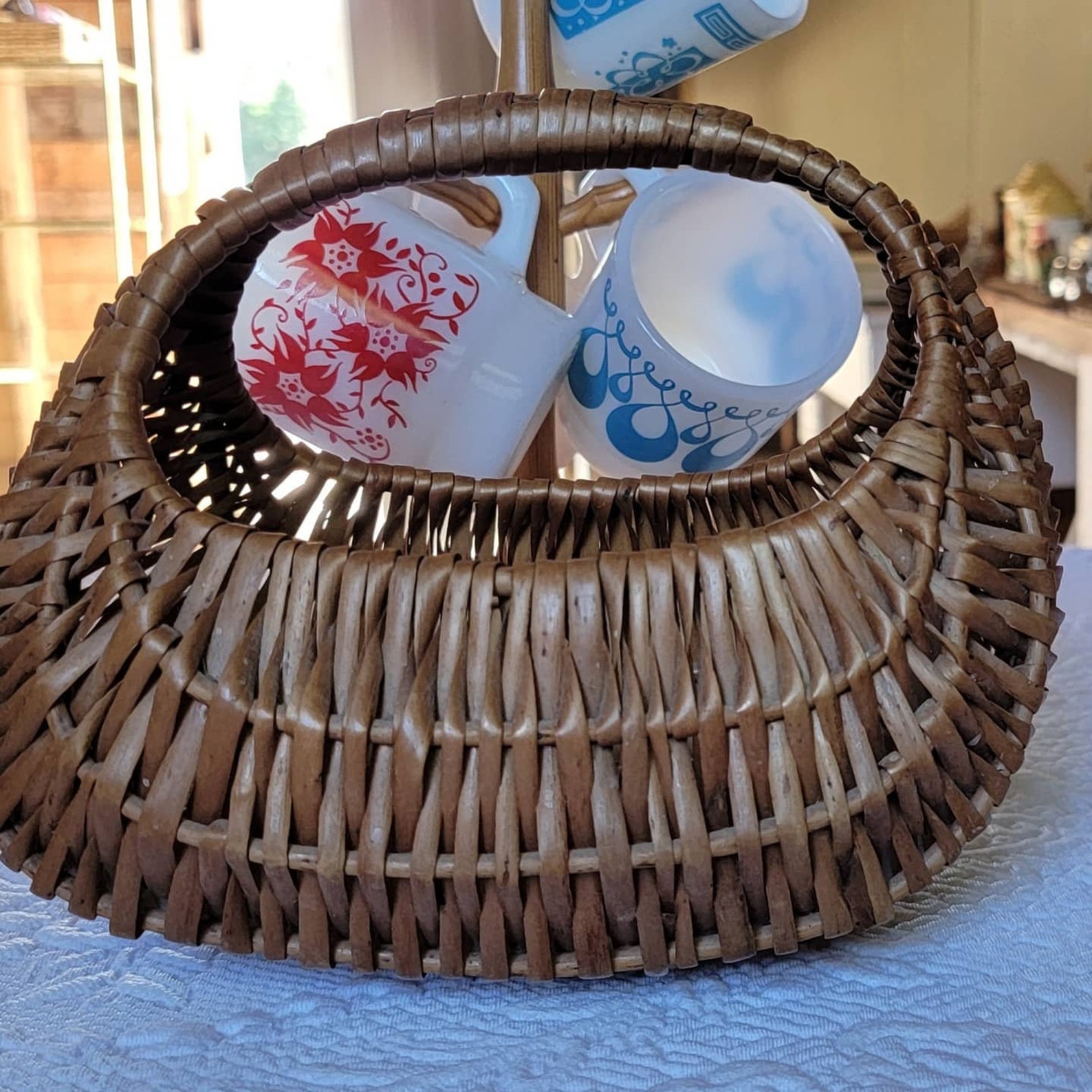 Cute Wicker Rattan Gondola Basket Etsy