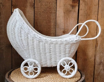 antique wicker doll buggy value