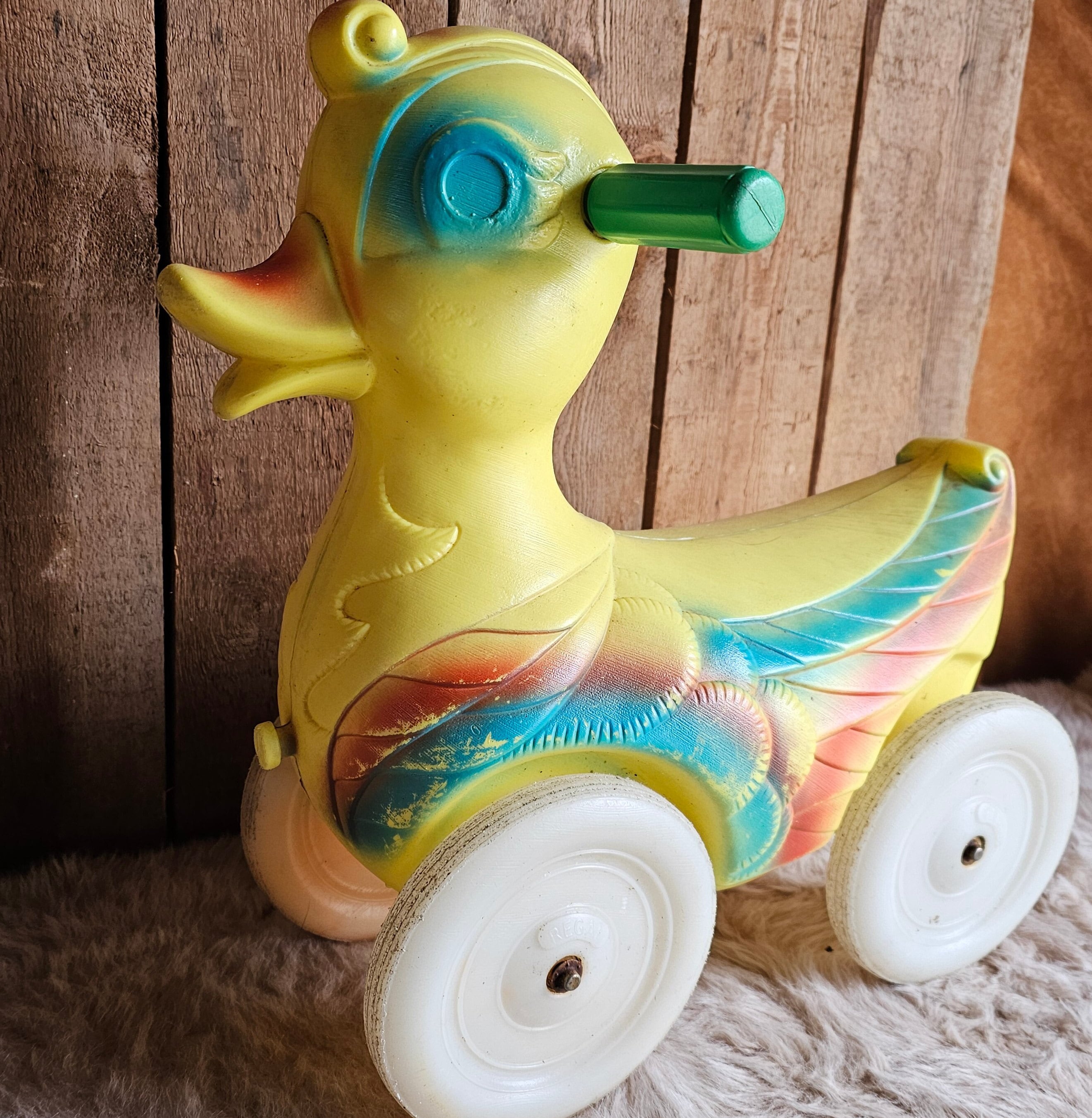Vintage REGAL Plastic Duck Blow Mold Ride on Toy - Etsy