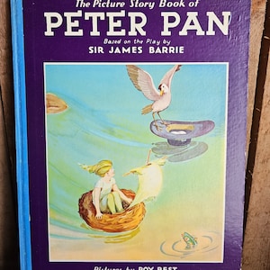1931 Peter Pan Hardcover Story Book Sir James Barrie First 1st Edition Illustrations by Roy Best - Pre Disney