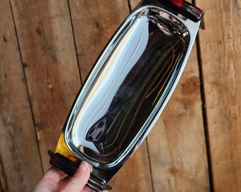 Vintage New Old Stock Bakelite and Chrome Gourmates Tray - Glo-Hill Dining Tray, Vintage Deadstock