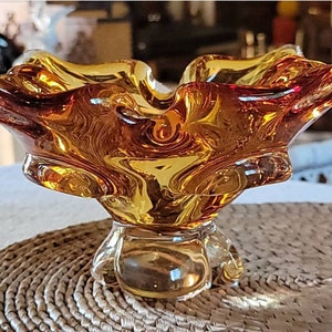 Amber Chalet Glass Bowl