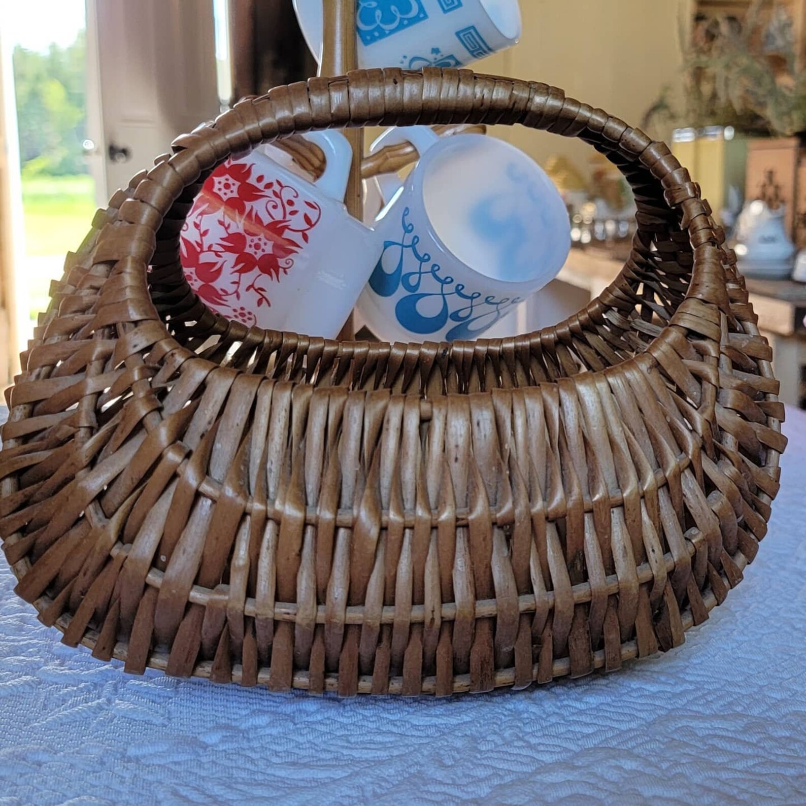 Cute Wicker Rattan Gondola Basket Etsy