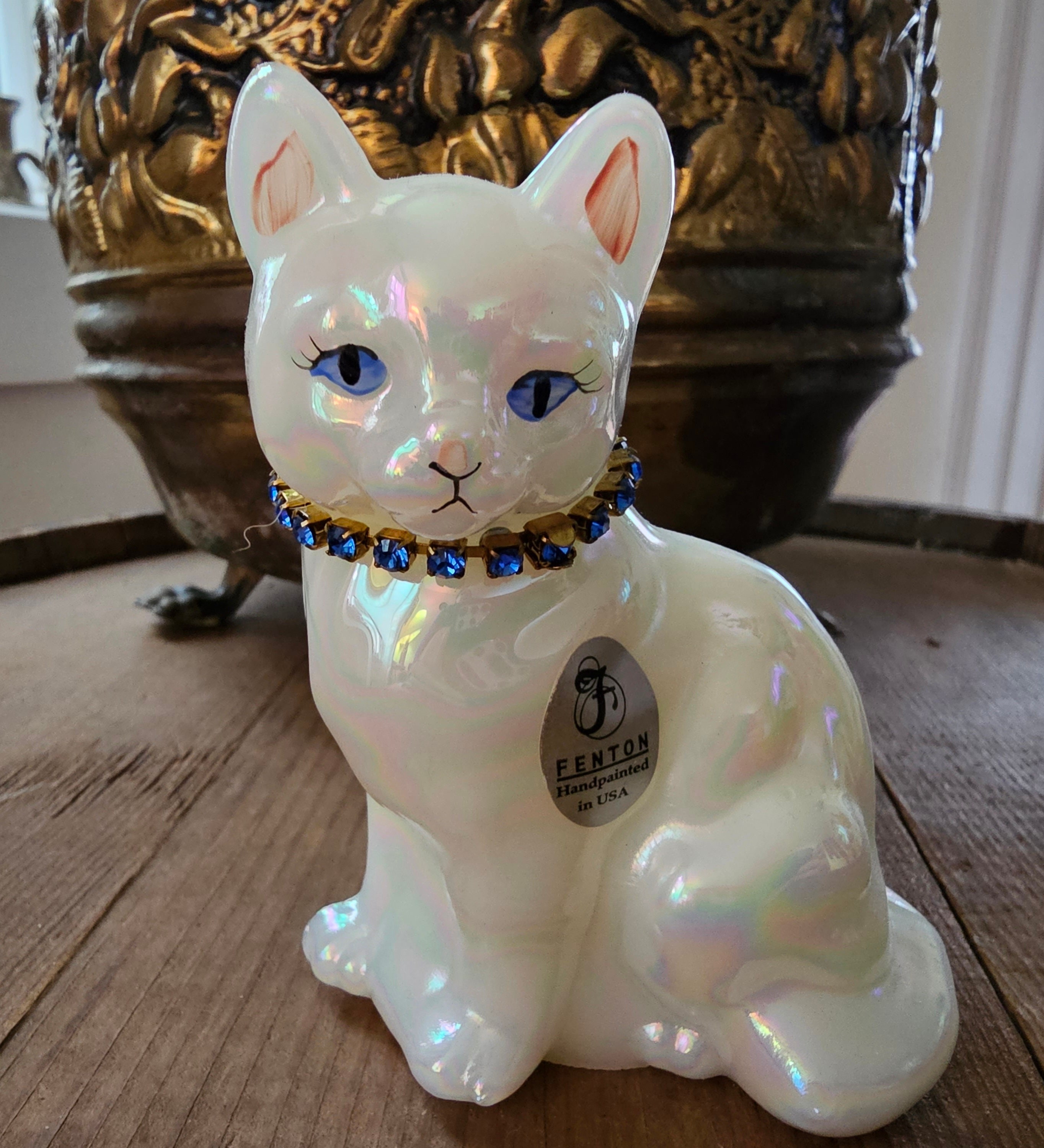 Vintage Fenton Calendar Cat September Sapphire Birthstone - Etsy