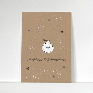 Postkarte »Fröhliche Weihnachten« – Tannenbaumkugel