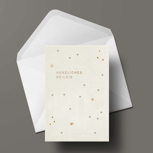 Carte pliante »Sincères condoléances« lumineuse, avec enveloppe