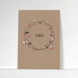 Postkarte »Danke« Beerenkranz