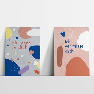Set di cartoline »Penso a te e mi manchi«