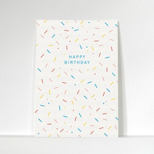 Postkarte Happy Birthday Konfetti Bild 1