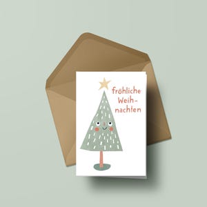 Dolce mini biglietto pieghevole di Natale - Albero di Natale