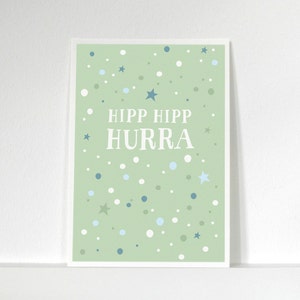 Postkarte »Hipp Hipp Hurra« // grün