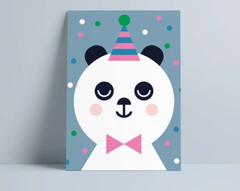 Postkarte "Funny Faces" Partypanda