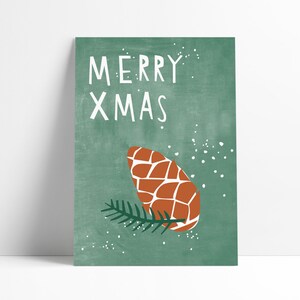 Postkarte »Merry Xmas« grün