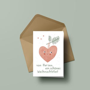 Süße Mini-Klappkarte Weihnacht – Herz