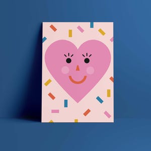 Carte postale "Funny Faces" coeur