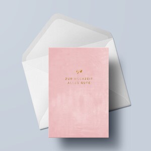 Carte pliée "Tout le meilleur pour votre mariage" avec une enveloppe blanche