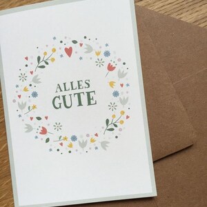 Klappkarte Blumenkranz »Alles Gute« mit Kuvert