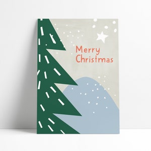 Postkarte »Merry Christmas« Tannenbaum
