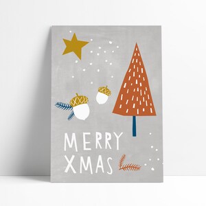 Carte postale »Joyeux Noël« grise