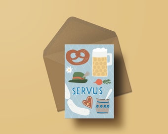 Klappkarte »Servus« mit Kuvert