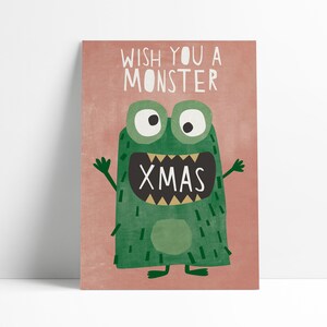 Postkarte »Wish you a Monster Xmas«