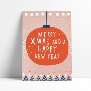 Carte postale »Joyeux Noël et bonne année« rouge