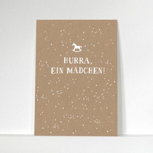 Postkarte Geburt »Hurra, ein Mädchen«