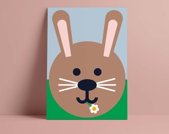 Postkarte "Funny Faces" Osterhase