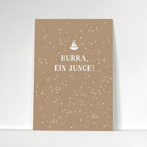 Postkarte Geburt »Hurra, ein Junge«