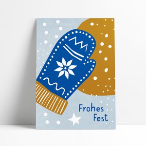 Postkarte »Frohes Fest« Handschuh