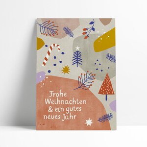 Postkarte »Frohe Weihnachten & ein gutes neues Jahr« bunt