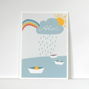 Postkarte Papierboote »Ahoi«