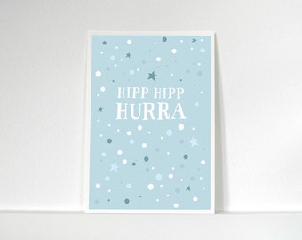 Hourra Hipp Hipp carte postale » « / / bleu ».